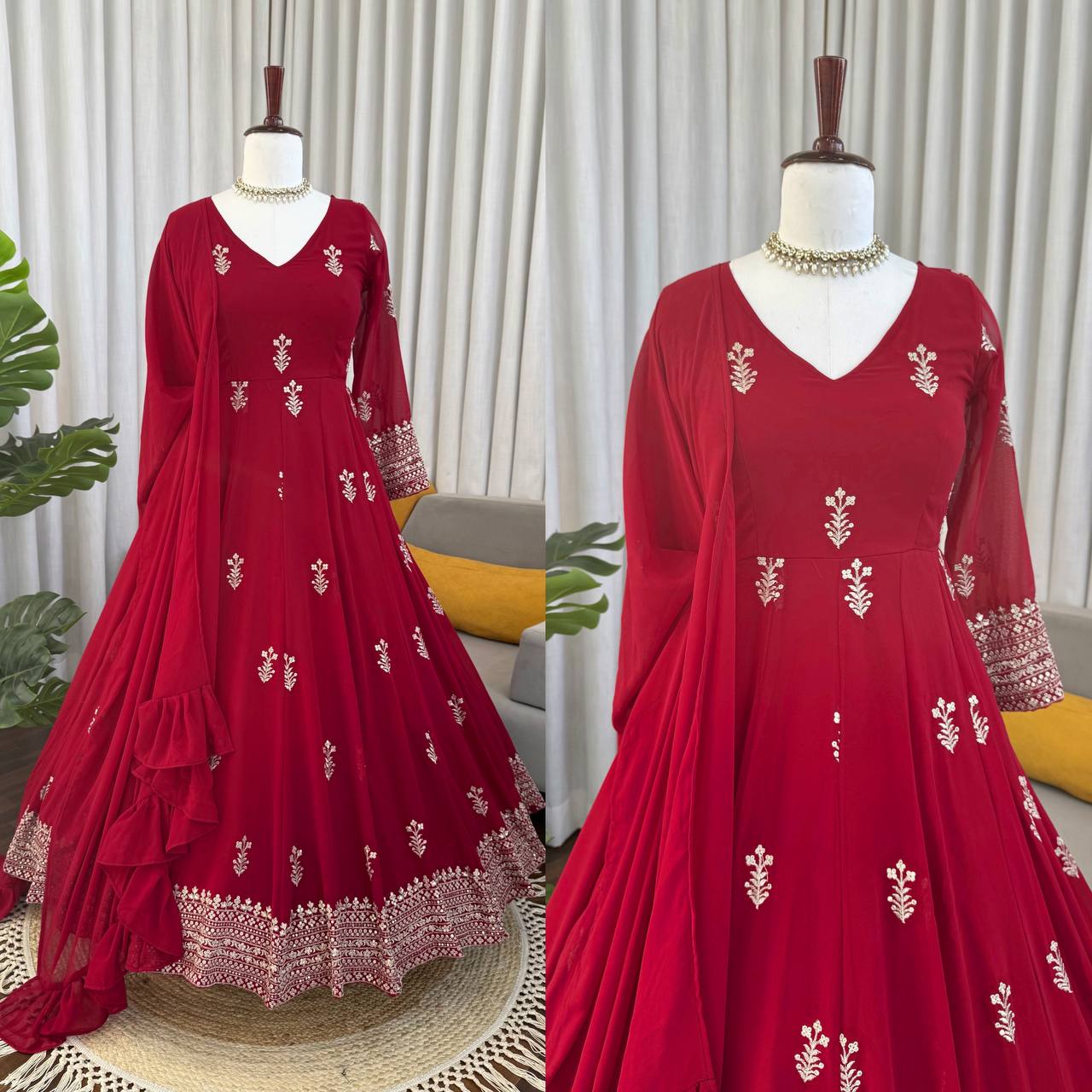 Scarlet Elegance Anarkali