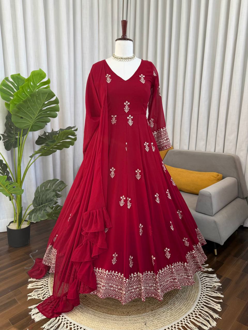Scarlet Elegance Anarkali