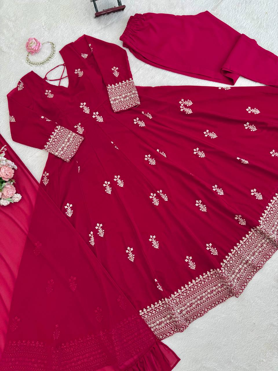 Scarlet Elegance Anarkali