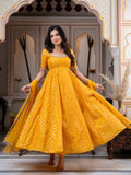 Sunshine Bloom Mustard Anarkali Set