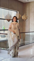 Premium Thread Work Fendy Silk Suit with Farshi Palazzo