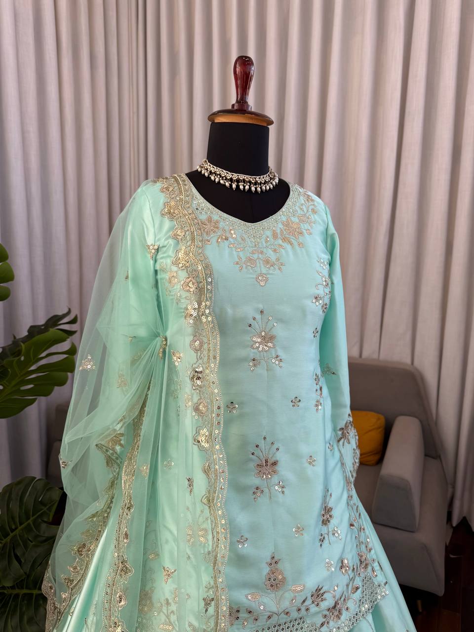 Women's Designer Japan Satin Lehenga Set