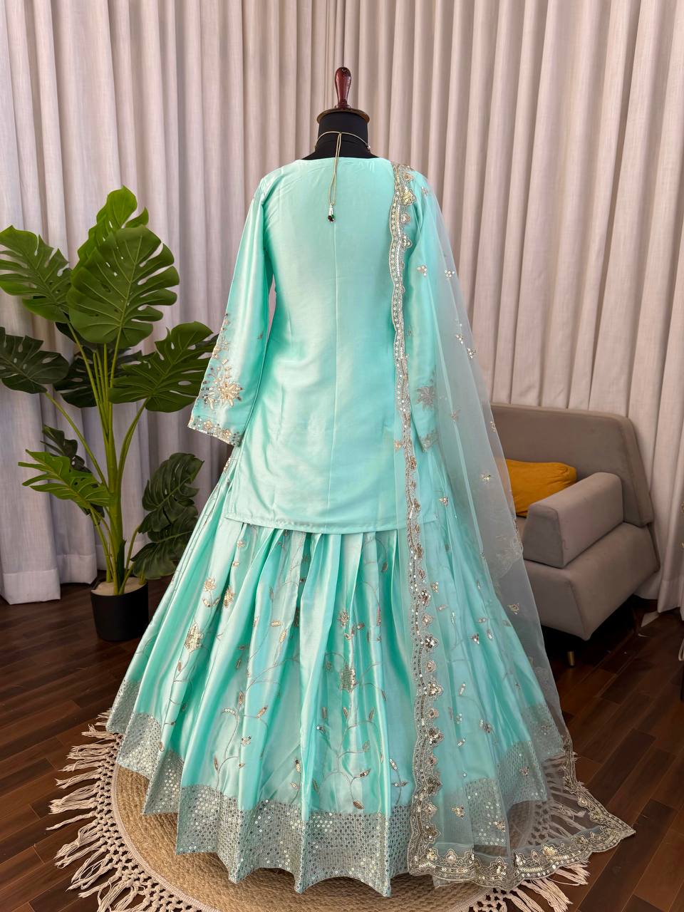 Women's Designer Japan Satin Lehenga Set