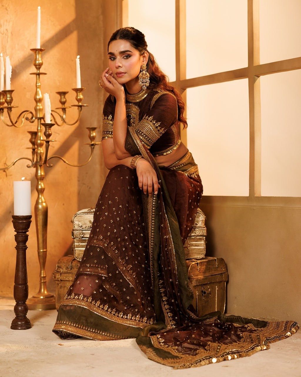 Wine Elegance – Premium Designer Saree