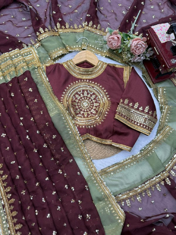 Wine Elegance – Premium Designer Saree