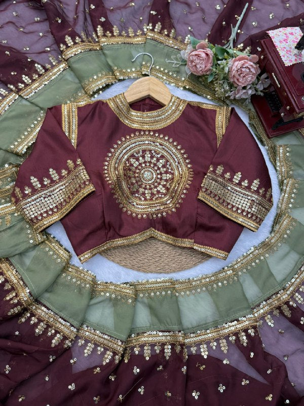 Wine Elegance – Premium Designer Saree