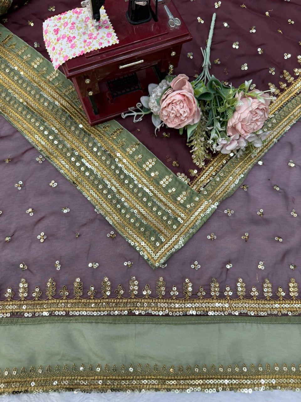 Wine Elegance – Premium Designer Saree
