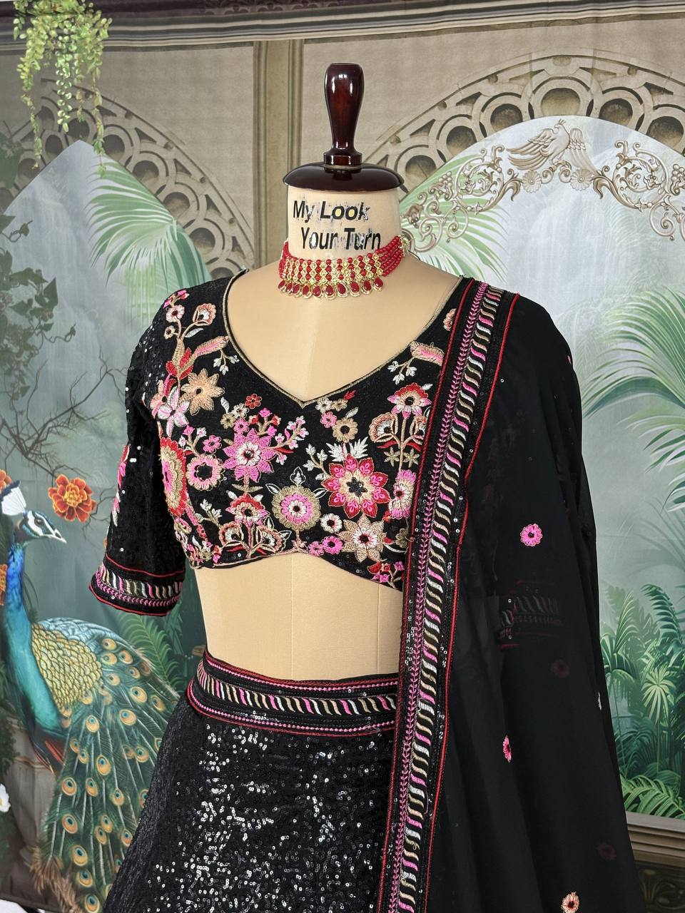 Midnight Bloom Designer Lehenga Set
