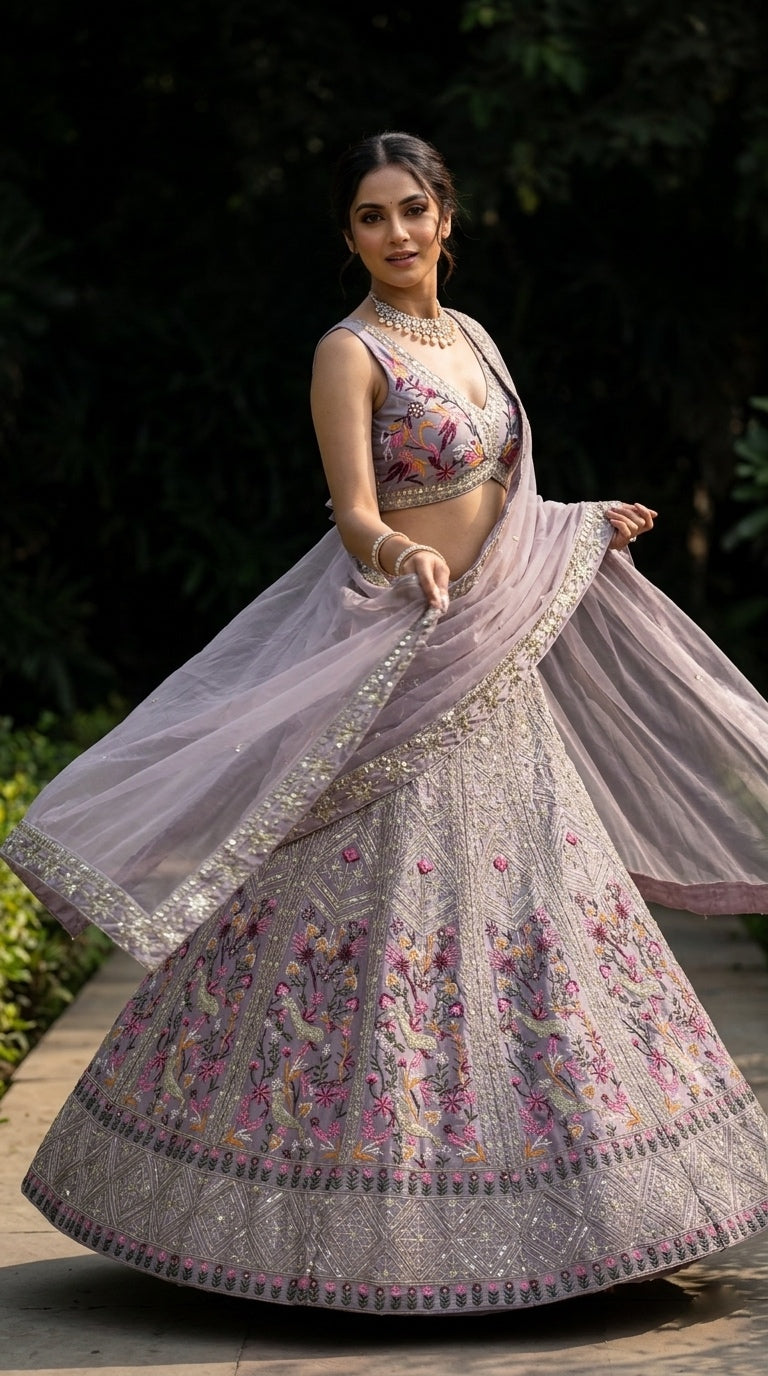 Festive Wear Satin Silk Lehenga with Soft Net Dupatta