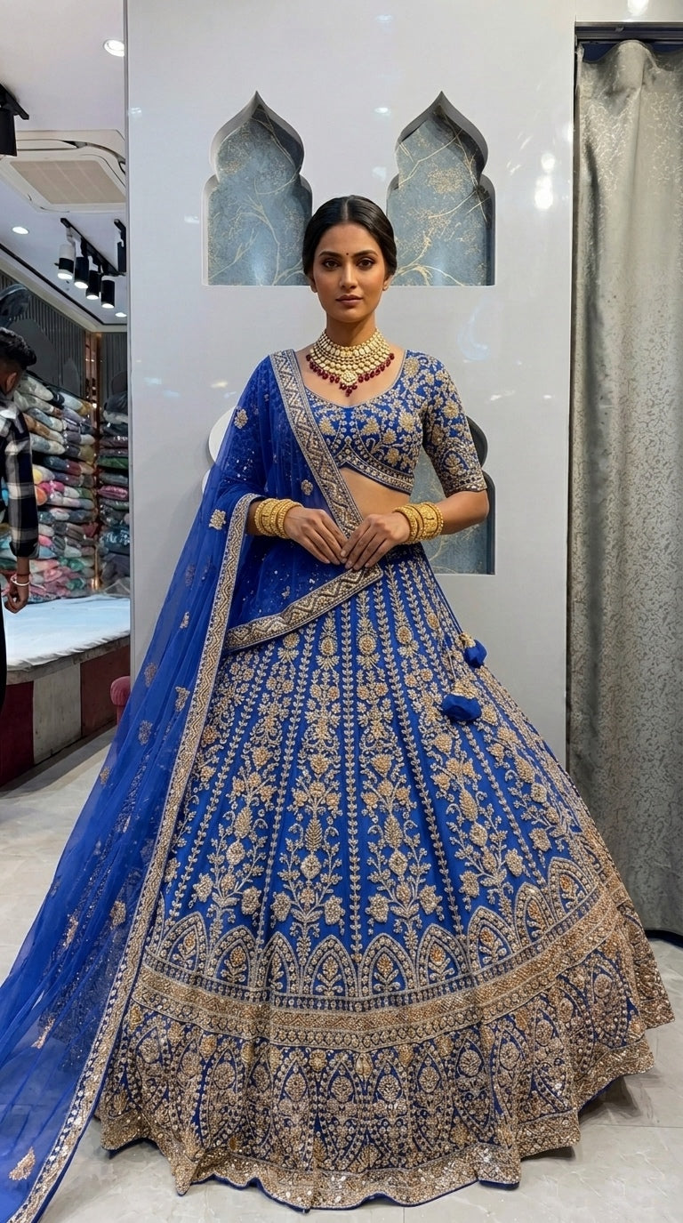 Crimson Bloom Wedding Lehenga