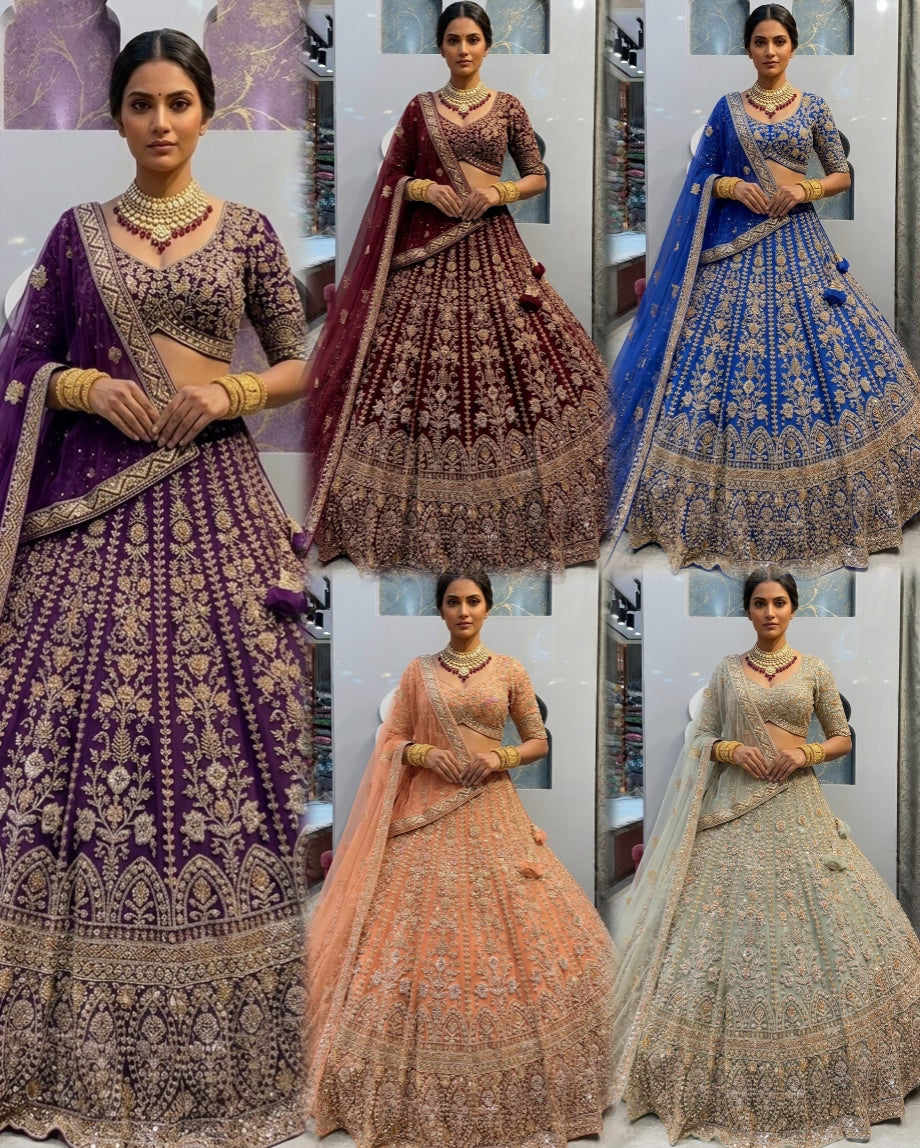 Crimson Bloom Wedding Lehenga