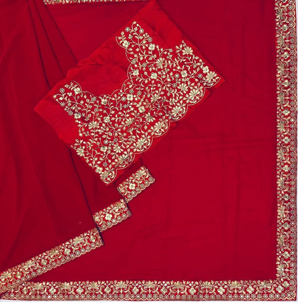 Premium Red Occasion Wear Saree