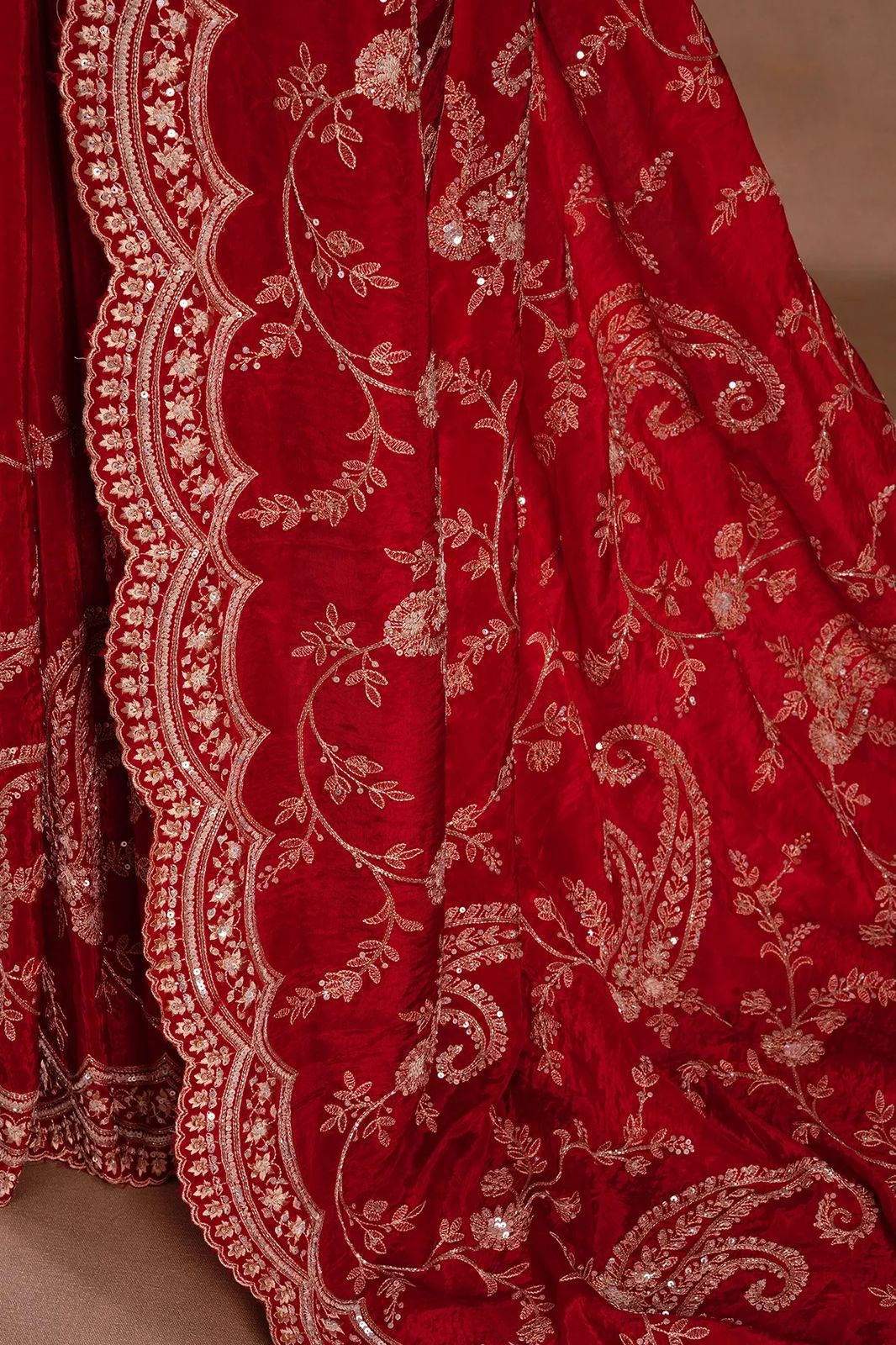 Designer Vichitra Silk Saree with Embroidered Blouse