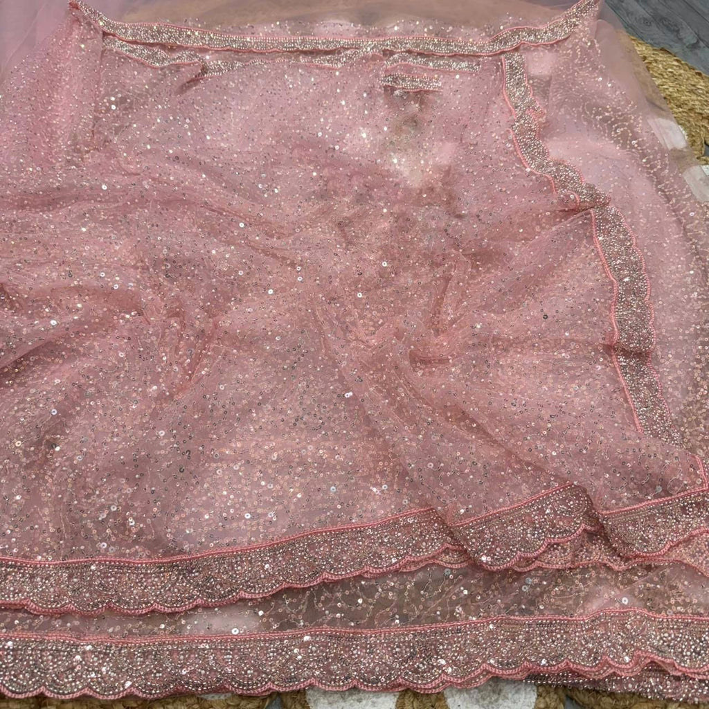 Ivory Elegance Sequin Saree
