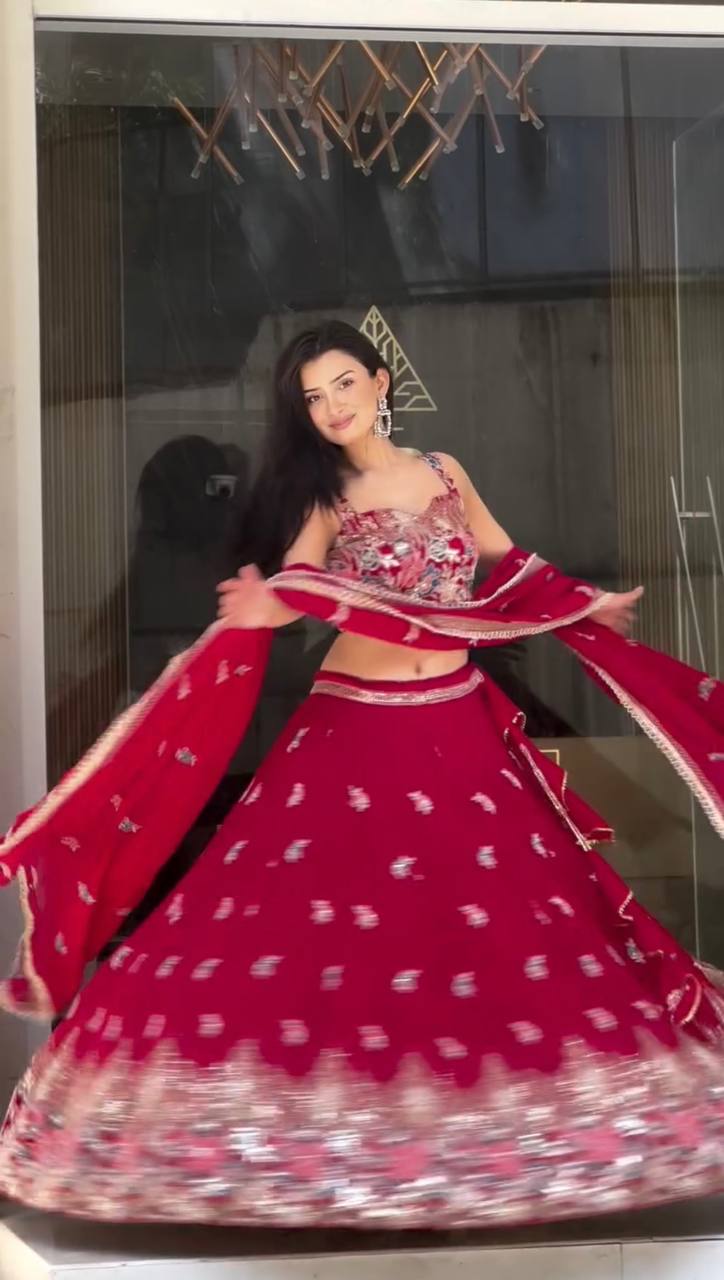 Luxury Floral Embroidered Lehenga Set