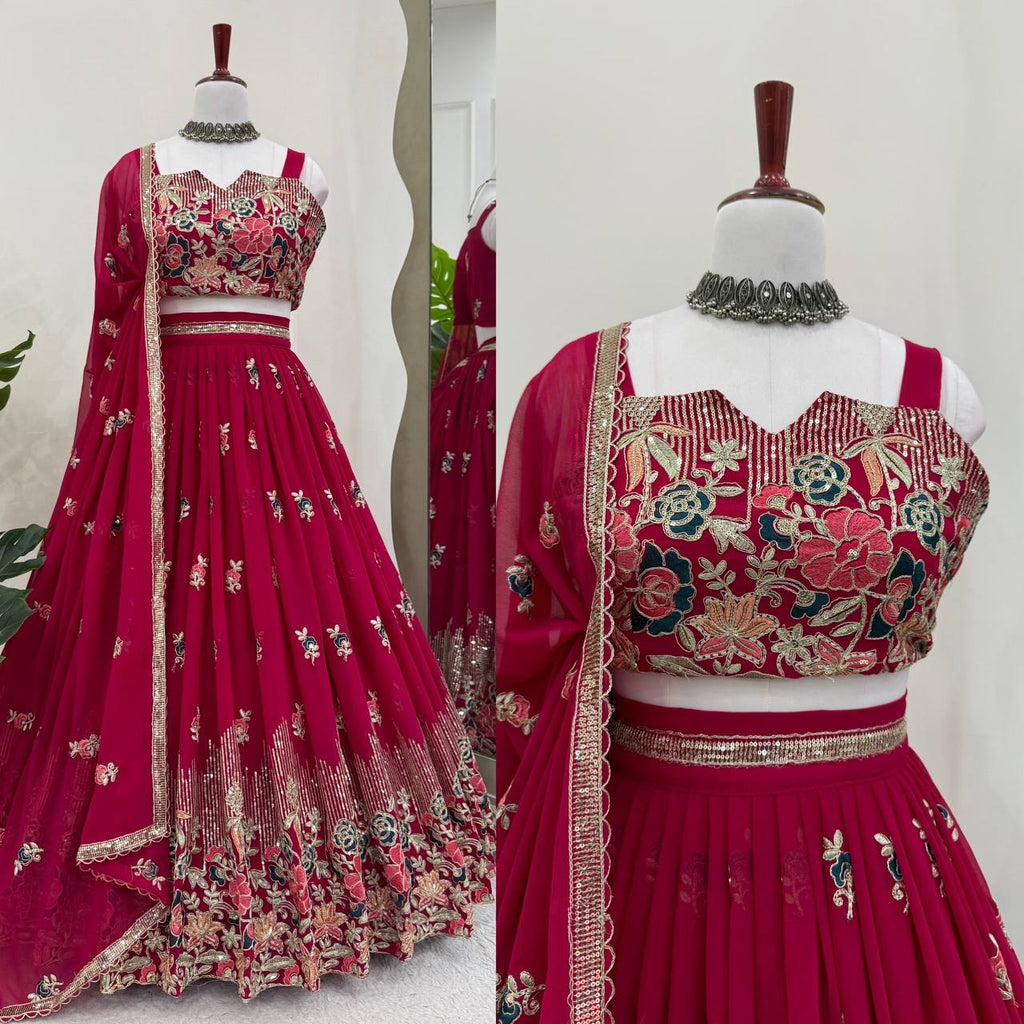 Luxury Floral Embroidered Lehenga Set