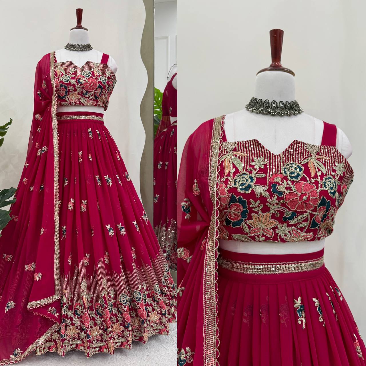 Luxury Floral Embroidered Lehenga Set