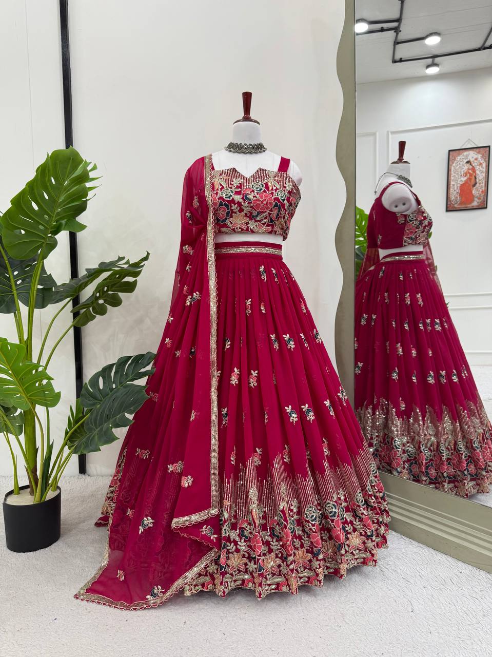 Luxury Floral Embroidered Lehenga Set