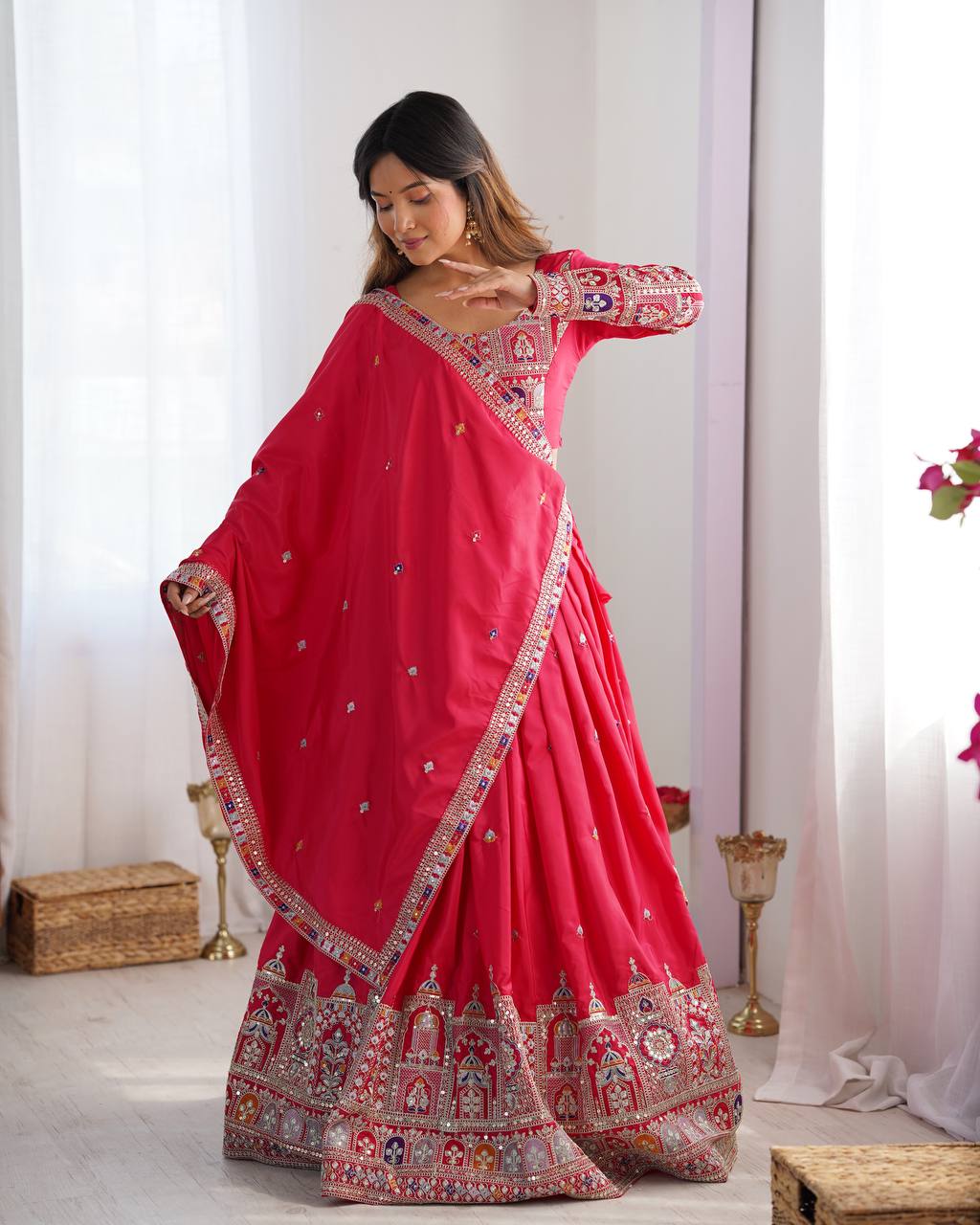 Luxury Handcrafted Grey Bridal Lehenga