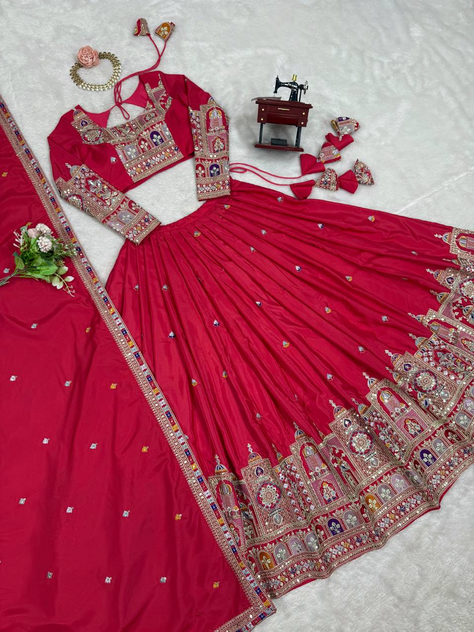 Luxury Handcrafted Grey Bridal Lehenga
